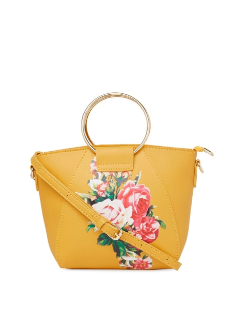 

Globus Yellow & Pink Printed Handheld Bag