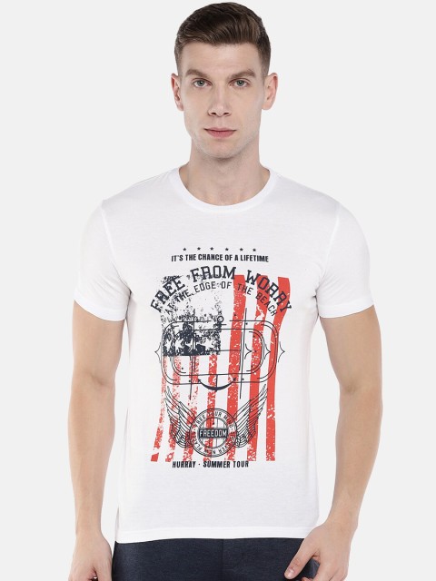 

Sweet Dreams Men White Printed Round Neck T-shirt