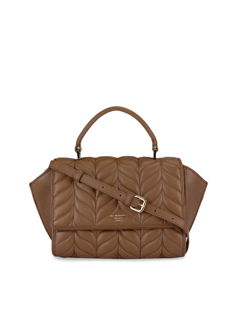 

Da Milano Brown Self Design Handheld Bag