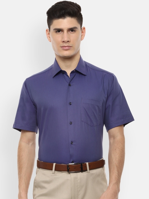 

Van Heusen Men Blue Regular Fit Self Design Formal Shirt