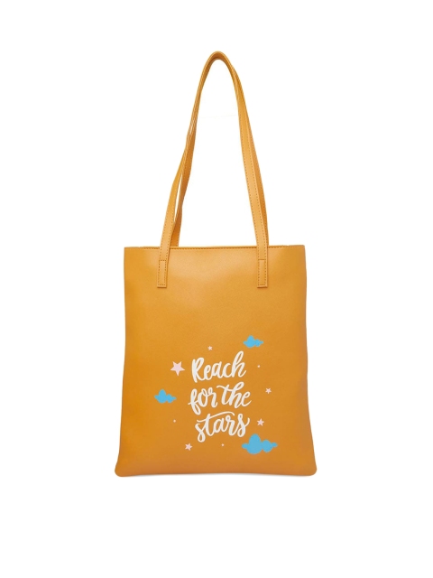 

Globus Mustard Yellow Printed Tote Bag