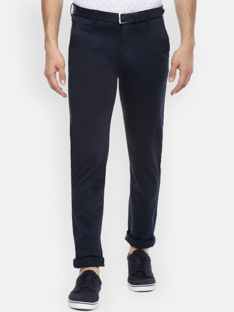 

Van Heusen Sport Men Navy Blue Slim Fit Solid Regular Trousers