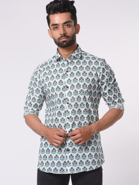 

Tistabene Men Blue & Green Slim Fit Printed Casual Shirt