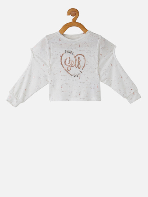

VITAMINS Girls Off-White Printed Top