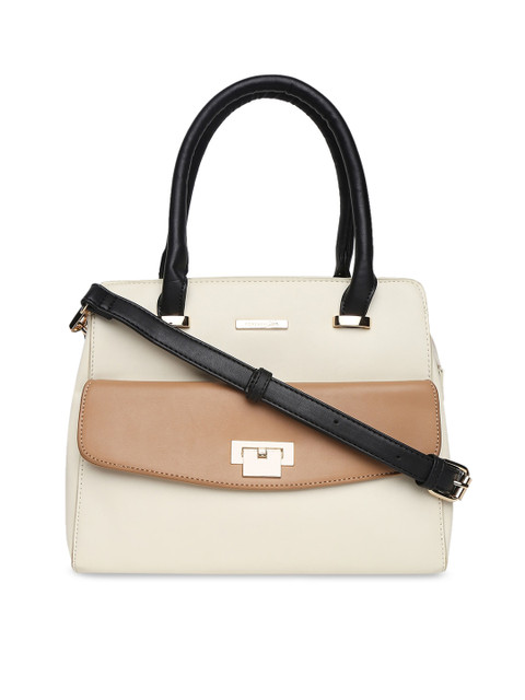 

Forever Glam by Pantaloons Off-White & Beige Colourblocked Handheld Bag