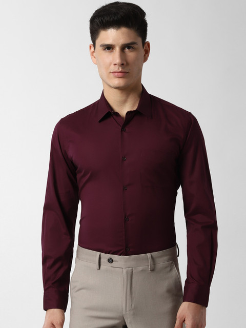 

Peter England Men Maroon Slim Fit Solid Formal Shirt