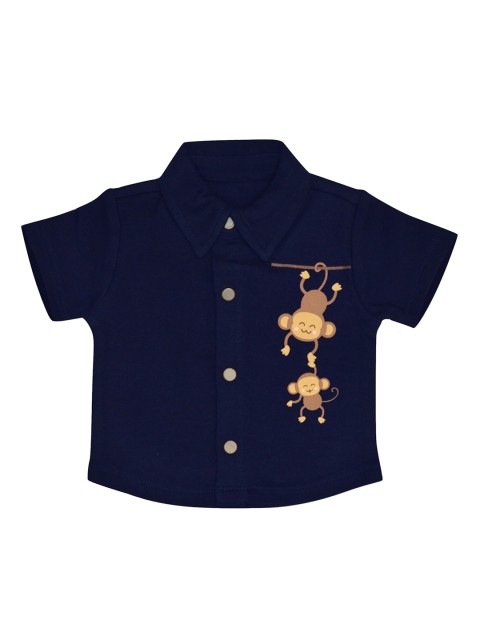 

The Flybees Boys Navy Blue Comfort Regular Fit Solid Casual Shirt