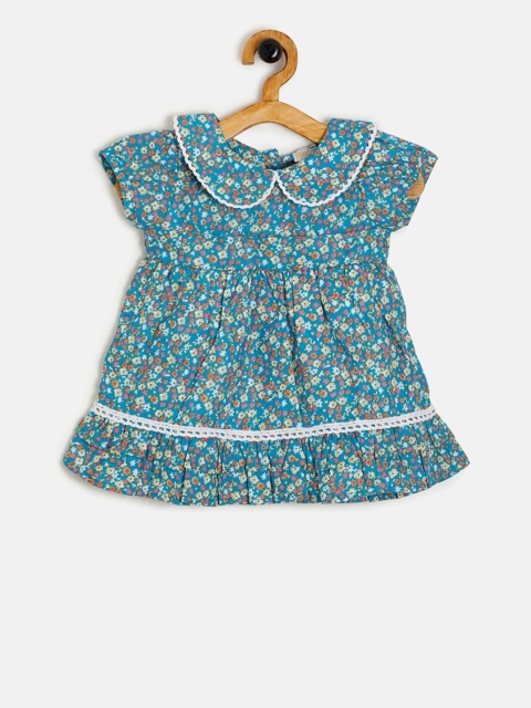 

Aomi Girls Blue Printed Fit and Flare Dress