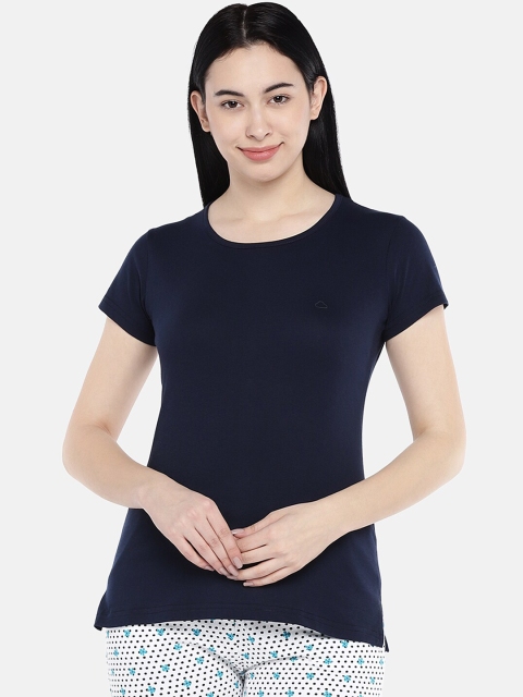 

Sweet Dreams Women Navy Blue Solid Lounge T-shirt