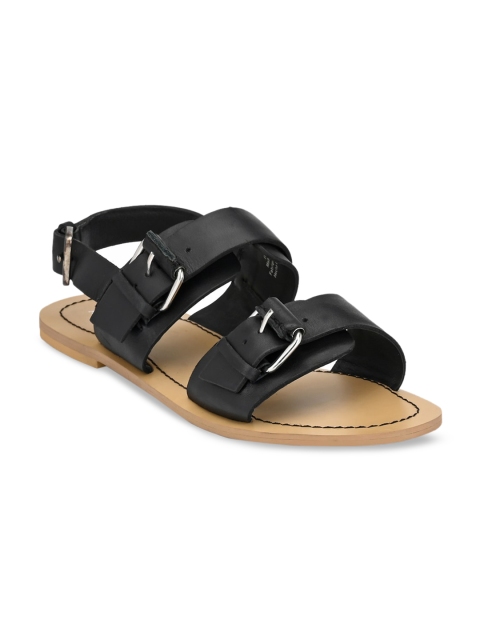 

AADY AUSTIN Women Black Solid Open Toe Flats