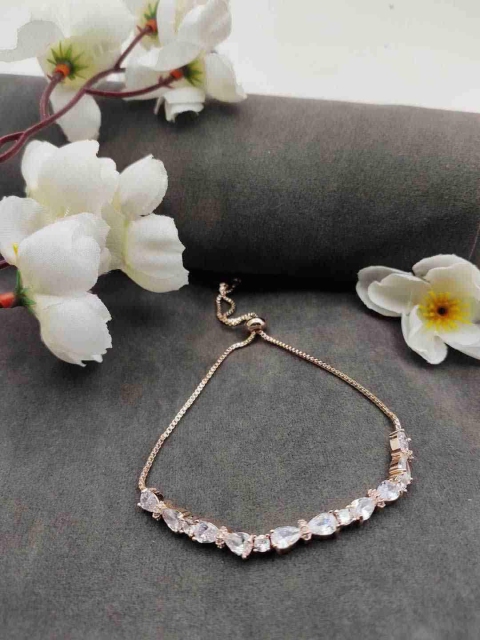 

Sia Art Jewellery Rose Gold-Plated CZ-Studded Wraparound Bracelet