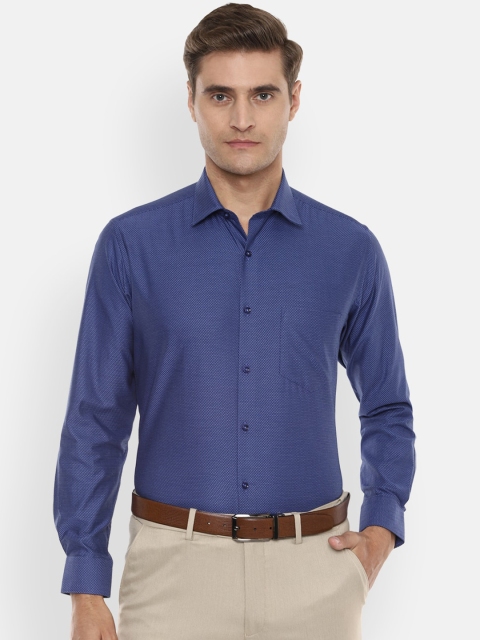 

Van Heusen Men Blue Regular Fit Self Design Formal Shirt
