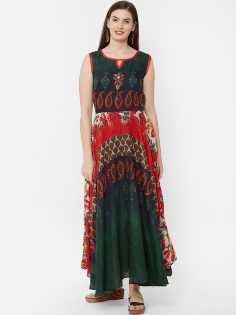 

Juliet Women Green & Red Printed Anarkali Kurta