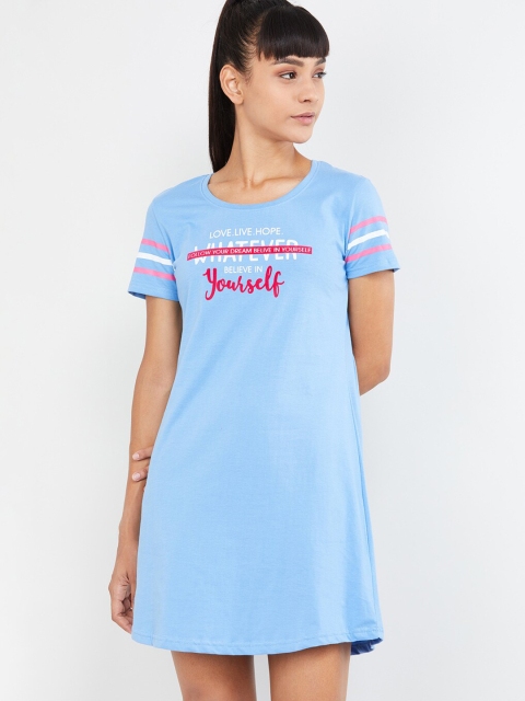 

max Blue & Pink Printed Sleep Shirt HPH05