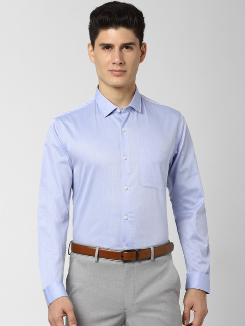 

Peter England Elite Men Blue Slim Fit Self Design Formal Shirt