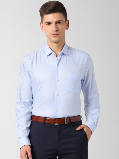 

Peter England Elite Men Blue Slim Fit Self Design Formal Shirt