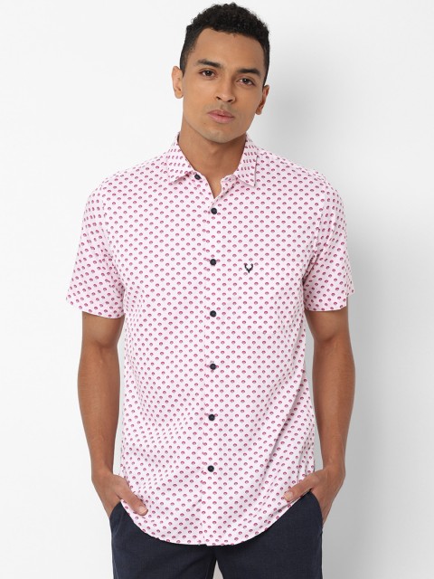 

Allen Solly Men White & Pink Slim Fit Printed Casual Shirt