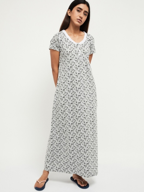 

max Grey Printed Nightdress