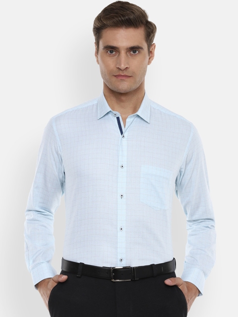 

Van Heusen Men Blue Regular Fit Checked Formal Shirt
