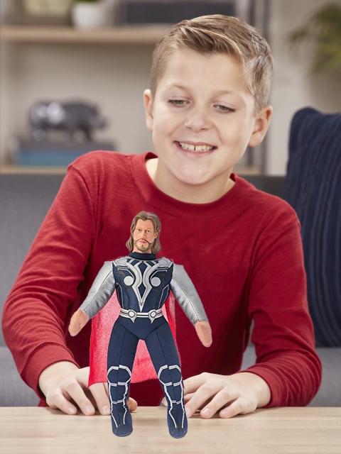

Dimpy Stuff Unisex Kids Navy Blue Superhero Thor with Face Stuffed Soft Toy