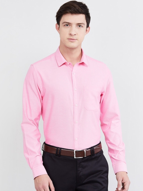 

max Men Pink Slim Fit Solid Formal Shirt