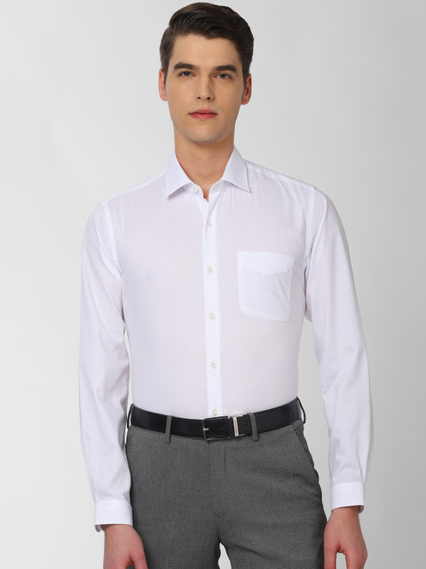 

Peter England Men White Slim Fit Solid Formal Shirt