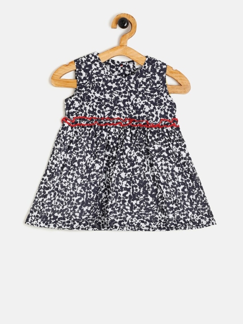 

Aomi Girls Black Printed A-Line Dress