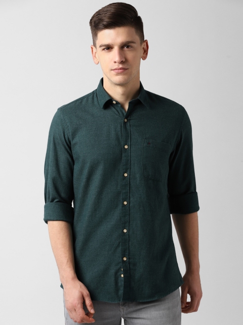 

Peter England Casuals Men Green Slim Fit Solid Casual Shirt