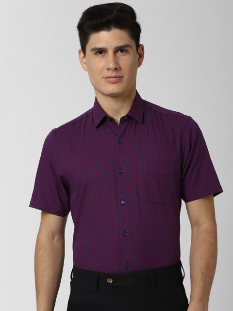 

Peter England Men Blue & Red Regular Fit Printed Formal Shirt