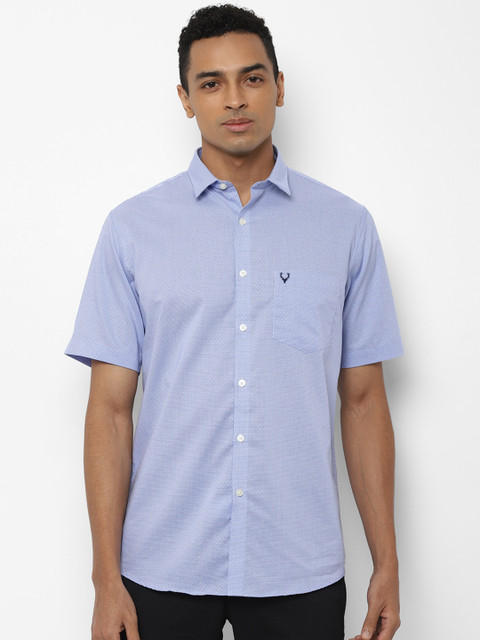 

Allen Solly Men Blue & Off-White Slim Fit Checked Casual Shirt