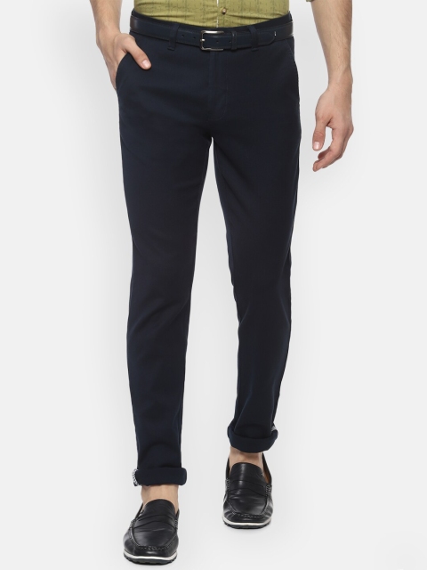 

Van Heusen Sport Men Navy Blue Slim Fit Solid Regular Trousers