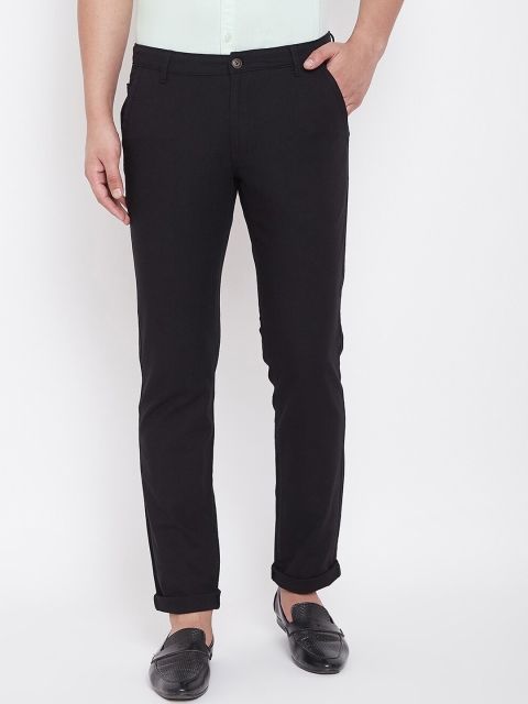 

Canary London Men Black Smart Slim Fit Solid Regular Trousers