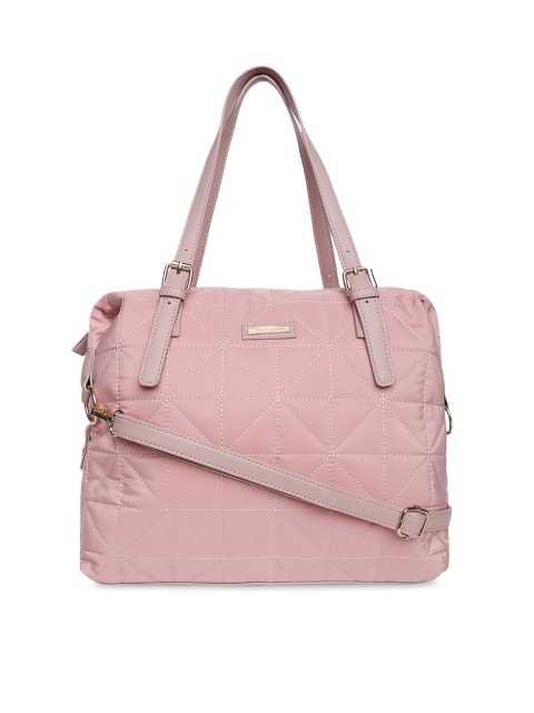 Forever Glam by Pantaloons Pink Textured Shoulder Bag
