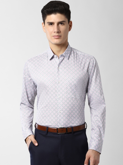

Peter England Men Grey Slim Fit Printed Formal Shirt