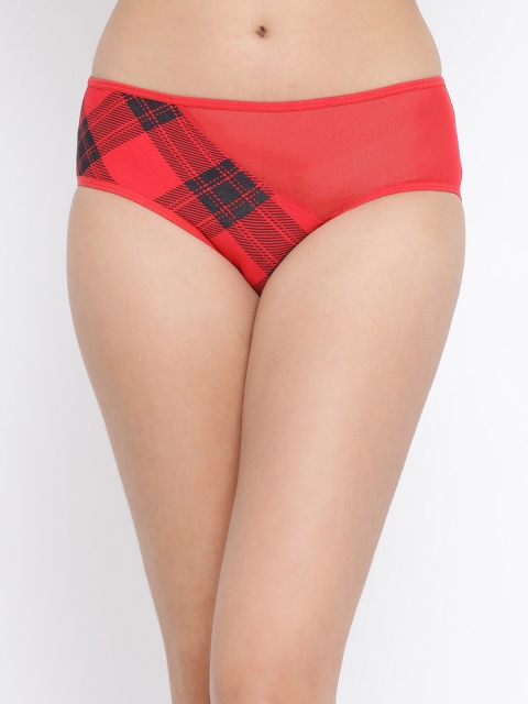 

Clovia Women Red Checked Hipster Briefs PN3291D04