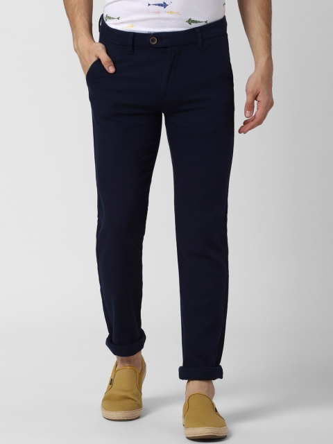 

Peter England Casuals Men Navy Blue Slim Fit Solid Regular Trousers