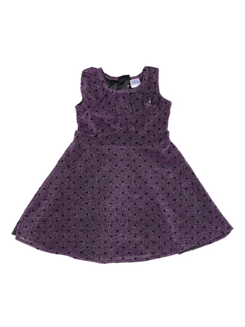

Doodle Girls Purple Printed Fit and Flare Dress