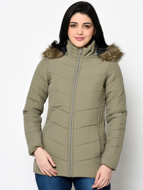 

Trufit Women Green Solid Insulator Parka