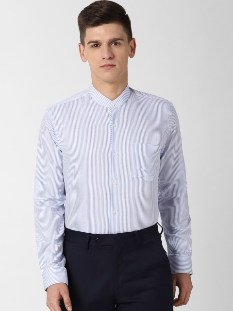 

Peter England Men White & Blue Regular Fit Striped Formal Shirt