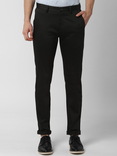 

Peter England Casuals Men Black Slim Fit Solid Regular Trousers