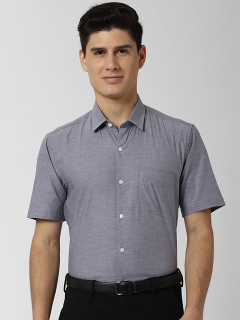 

Peter England Men Grey Slim Fit Solid Formal Shirt