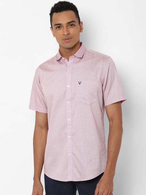 

Allen Solly Men Pink Slim Fit Printed Casual Shirt