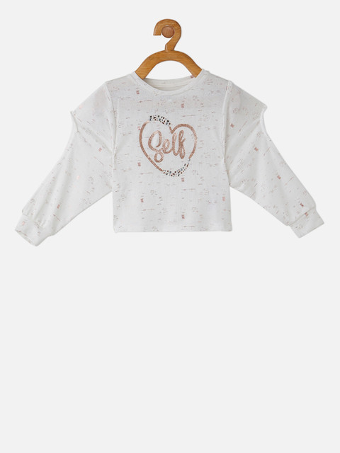 

VITAMINS Girls Off-White Printed Top