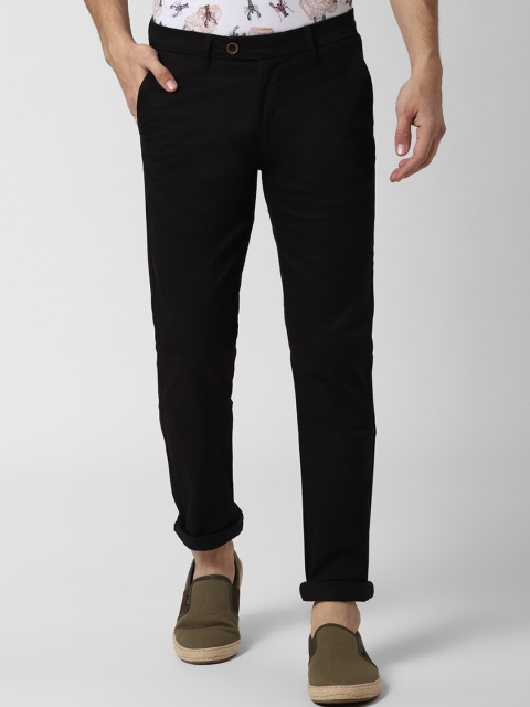 

Peter England Casuals Men Black Slim Fit Solid Regular Trousers