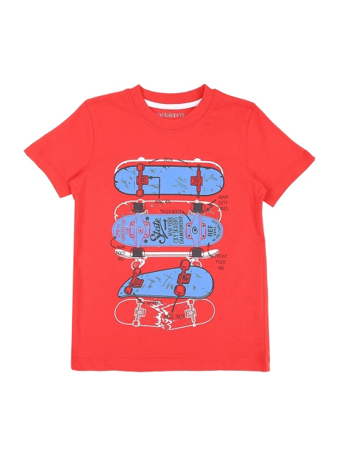 

Pantaloons Junior Boys Red & Blue Printed Round Neck T-shirt
