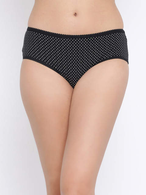 

Clovia Women Black & White Polka Dot Printed Hipster Briefs PN3383M13S