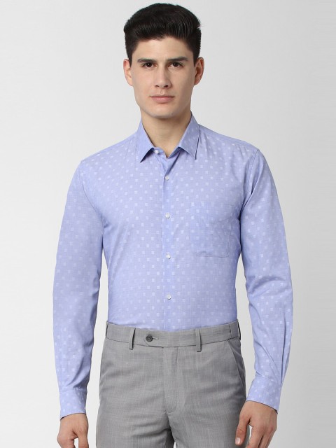 

Peter England Men Blue & White Regular Fit Printed Formal Shirt