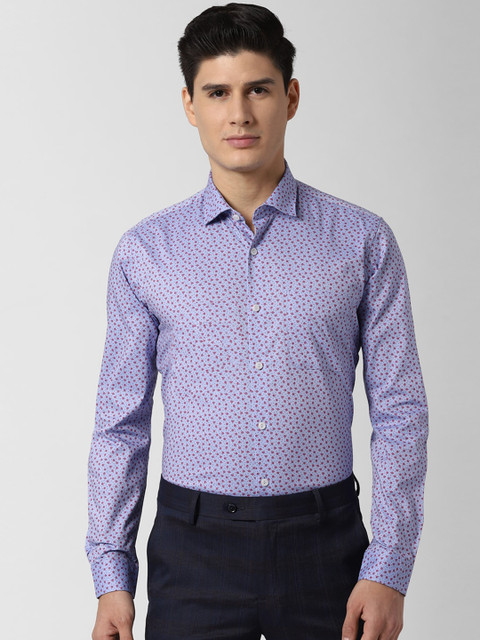 

Peter England Elite Men Blue Slim Fit Printed Formal Shirt
