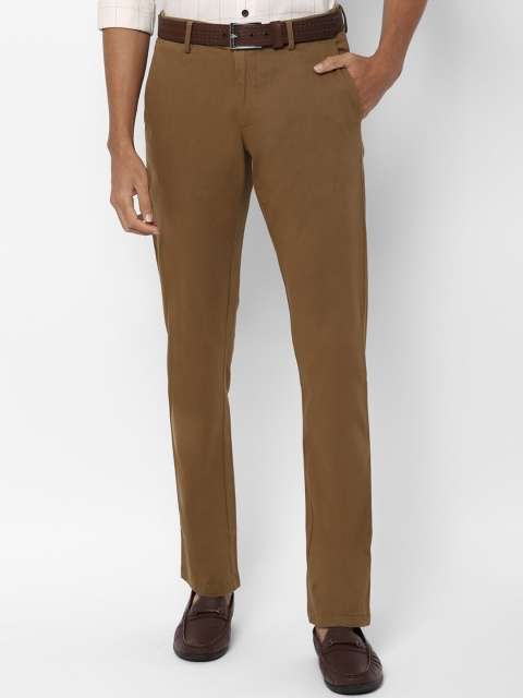 

Allen Solly Men Khaki Slim Fit Solid Formal Trousers