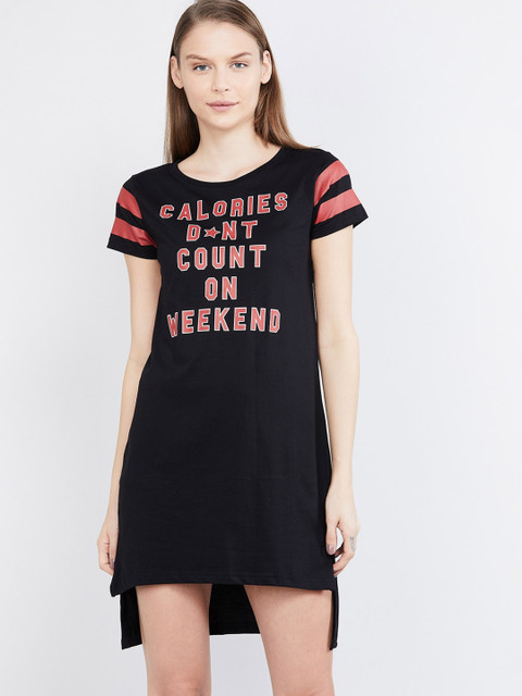 

max Black Printed Nightdress